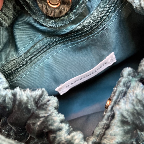 Anthropologie Turquoise Small Velvet/Velour Bag - Picture 6 of 7